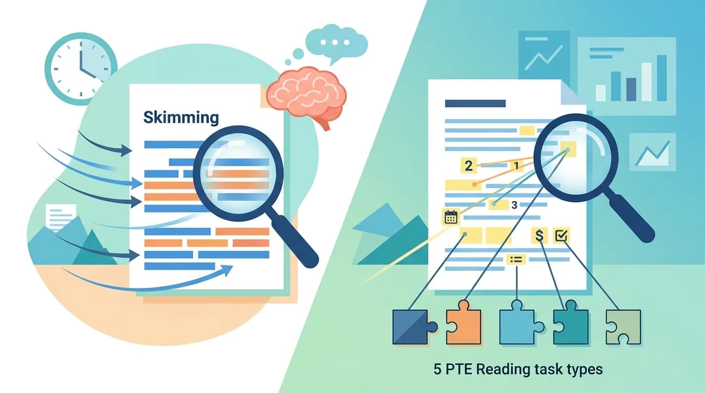 Luyện Skimming và Scanning thế nào để xử lý nhanh 5 dạng bài PTE Reading?